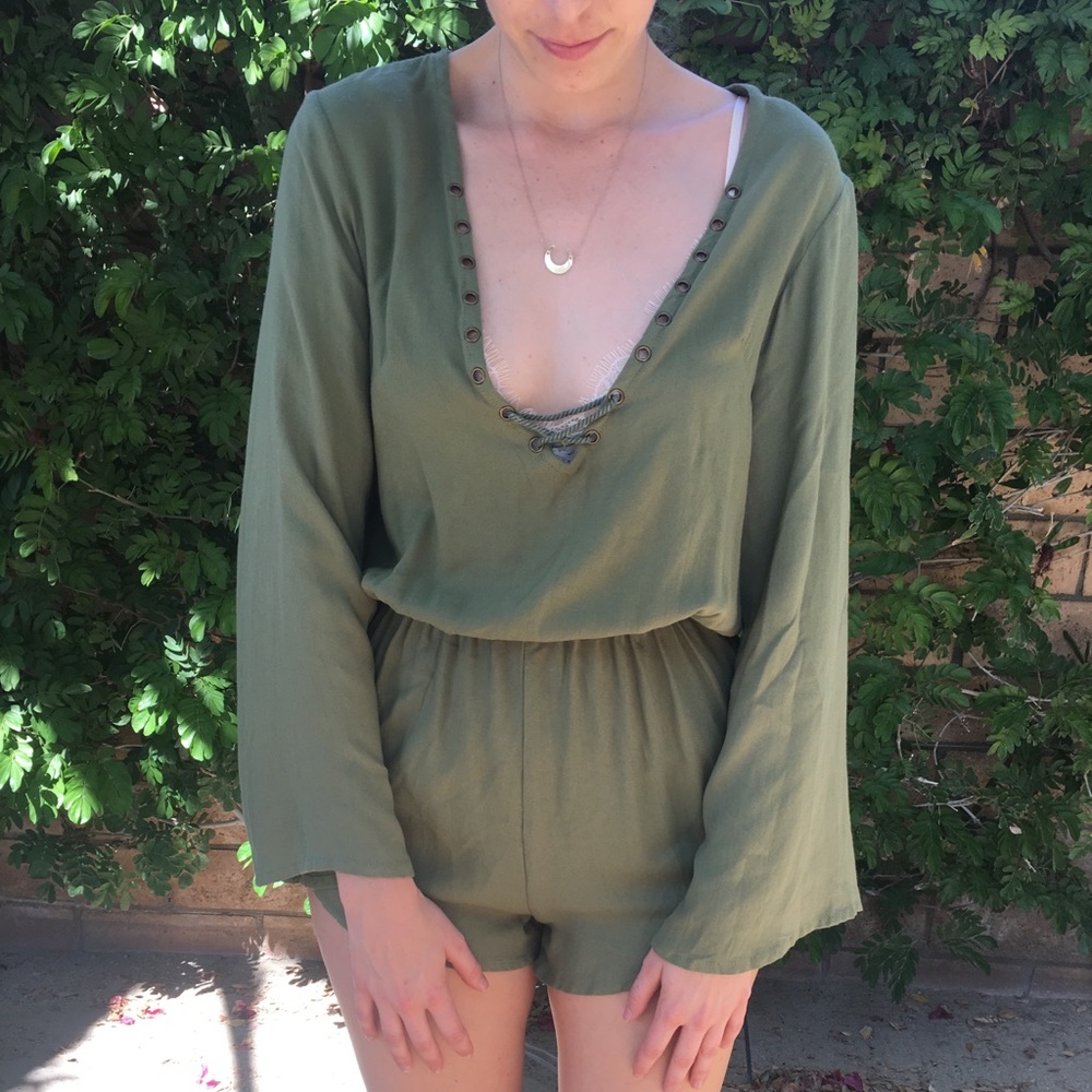 Revolve Alia Blue Sage Romper